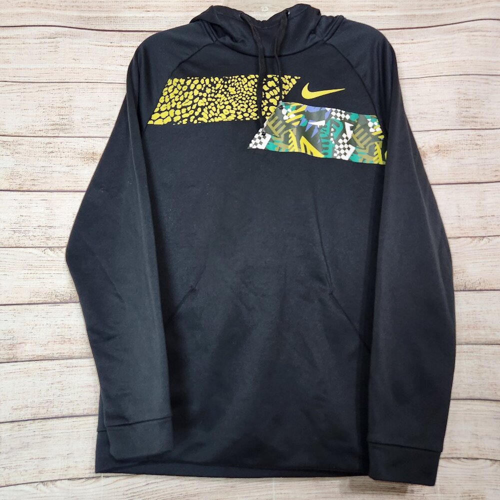 Men's Nike Black Dri-fit Swoosh Hoodie Size Medium Pockets Hood Logo